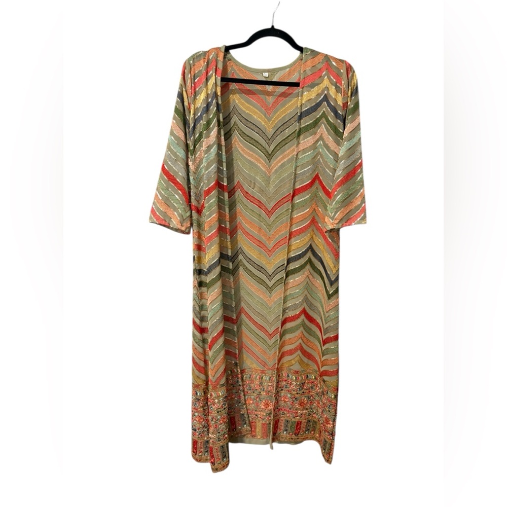 Colorful Chevron Pattern Kimono - Picture 2 of 6